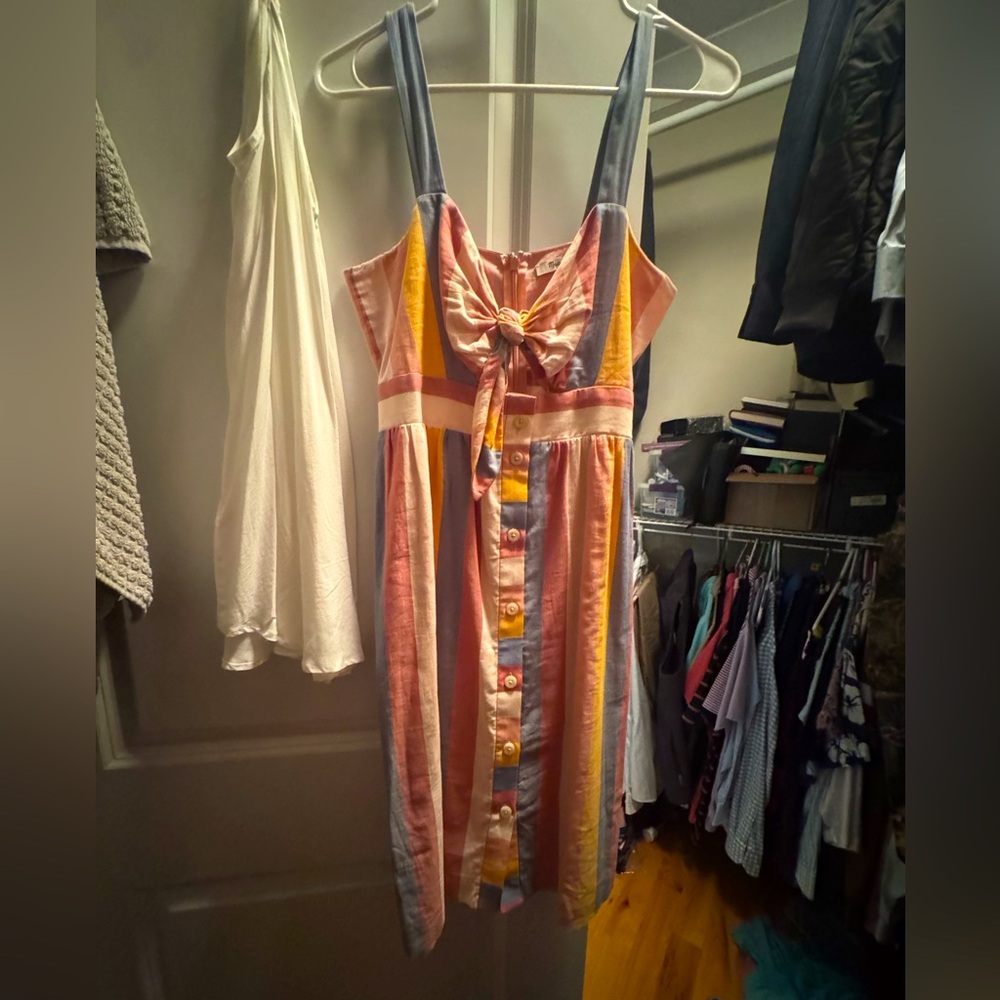 Madewell linen and cotton knot dress